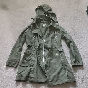 Army Green Coat with Hood by Converse
